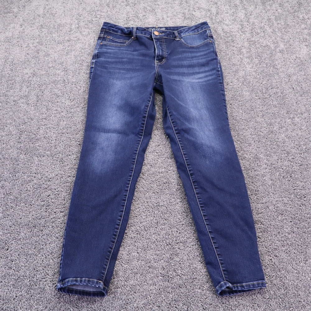 Maurices Everflex Jeans Womens 14 Long Blue High Rise Skinny Stretch Denim